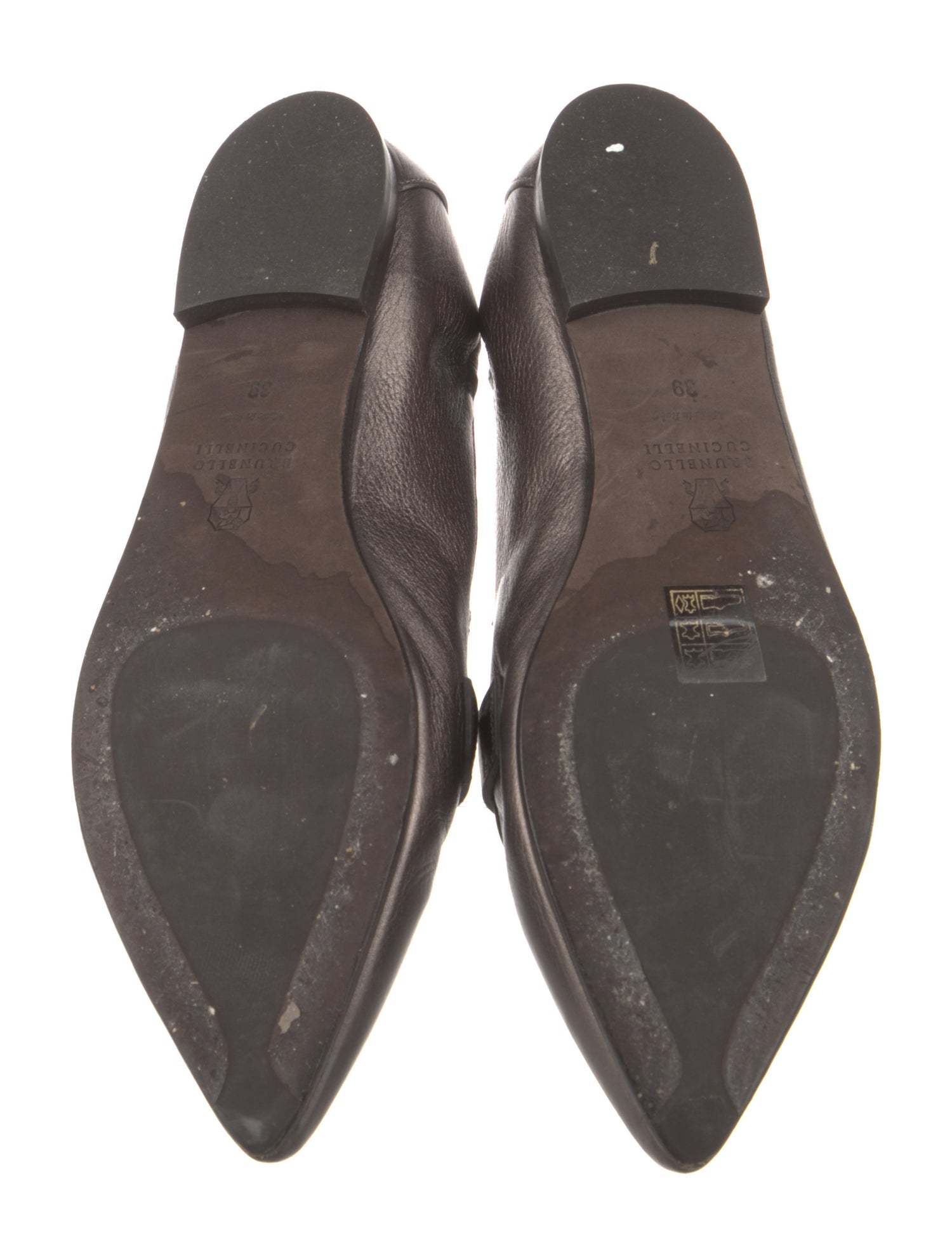 Brunello Cucinelli Monili Leather Loafers